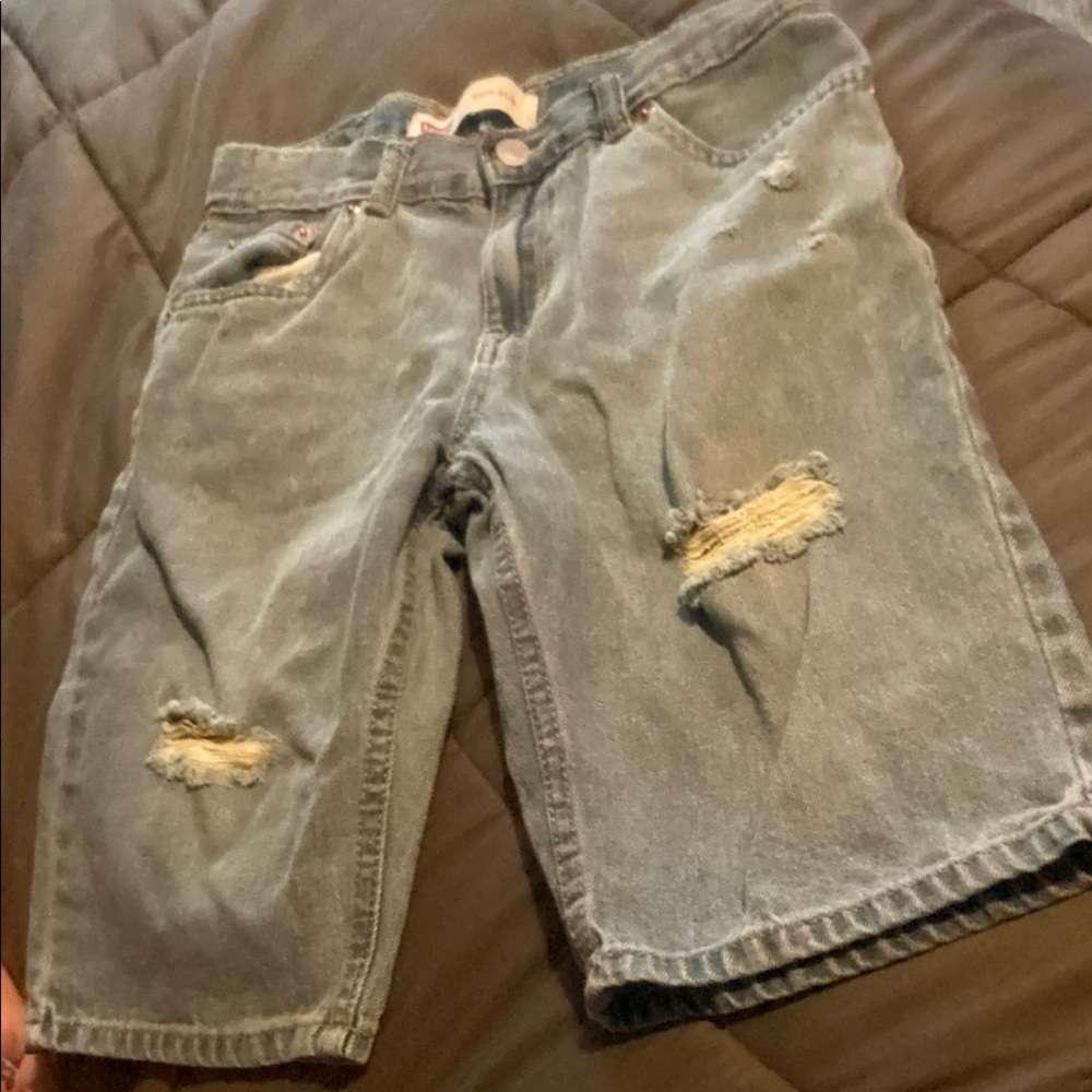 Distressed Denim Shorts